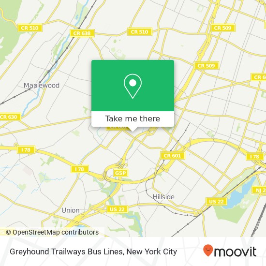 Greyhound Trailways Bus Lines map
