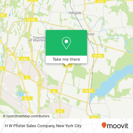 H W Pfister Sales Company map