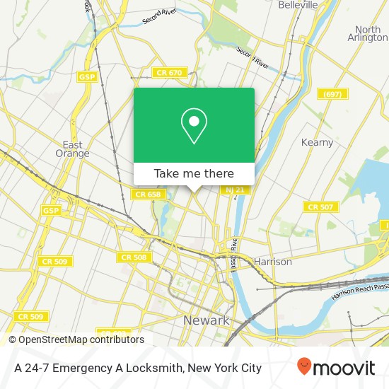 A 24-7 Emergency A Locksmith map