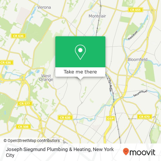 Mapa de Joseph Siegmund Plumbing & Heating