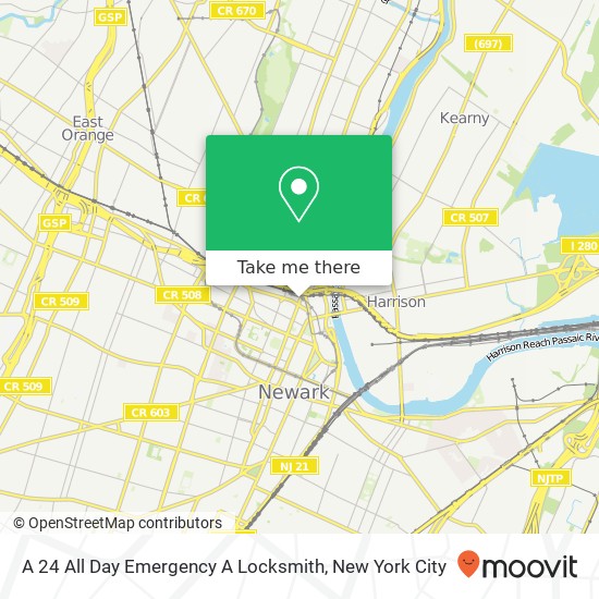 A 24 All Day Emergency A Locksmith map