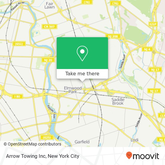 Arrow Towing Inc map