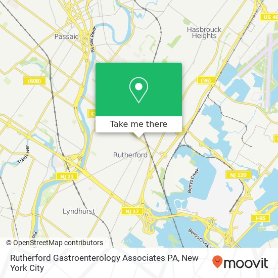 Mapa de Rutherford Gastroenterology Associates PA