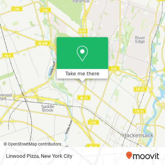 Linwood Pizza map