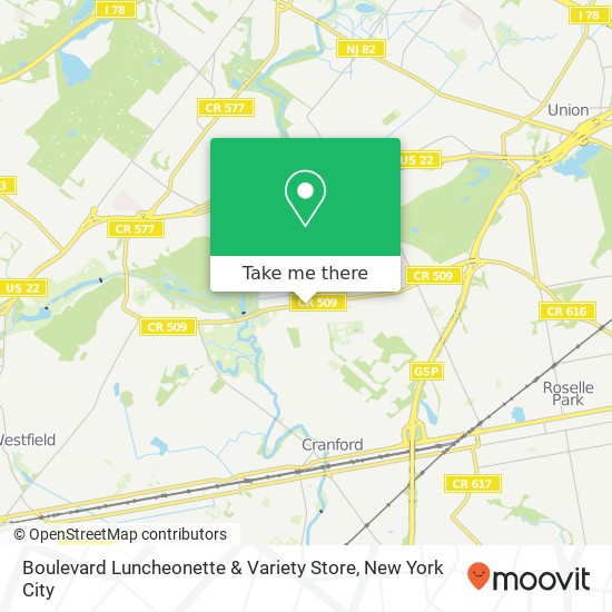 Mapa de Boulevard Luncheonette & Variety Store