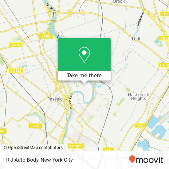 R J Auto Body map