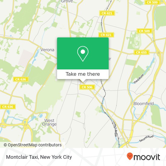 Mapa de Montclair Taxi