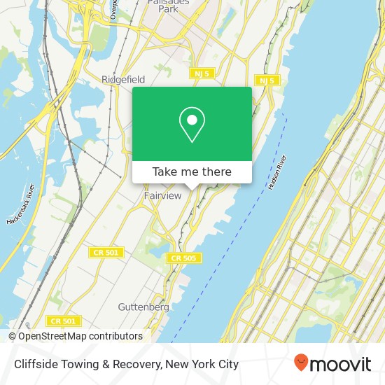 Cliffside Towing & Recovery map
