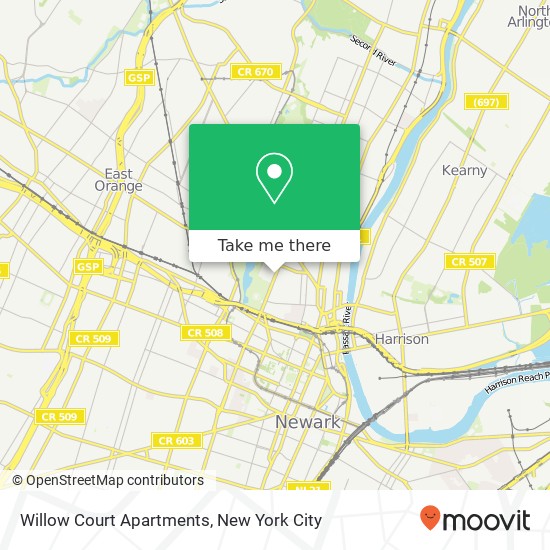 Mapa de Willow Court Apartments