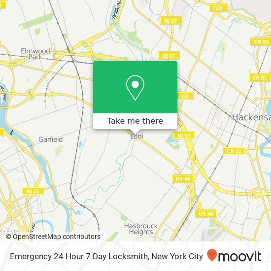 Emergency 24 Hour 7 Day Locksmith map