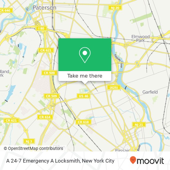 A 24-7 Emergency A Locksmith map