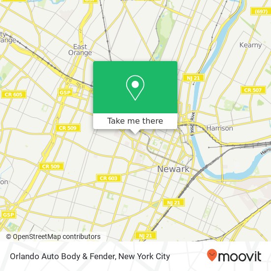 Mapa de Orlando Auto Body & Fender