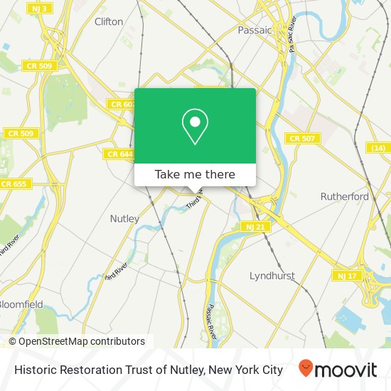 Mapa de Historic Restoration Trust of Nutley