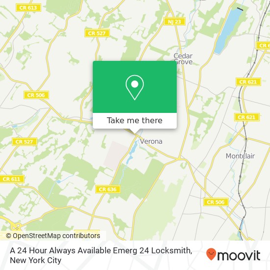 A 24 Hour Always Available Emerg 24 Locksmith map