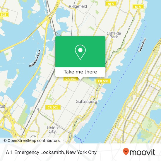 A 1 Emergency Locksmith map