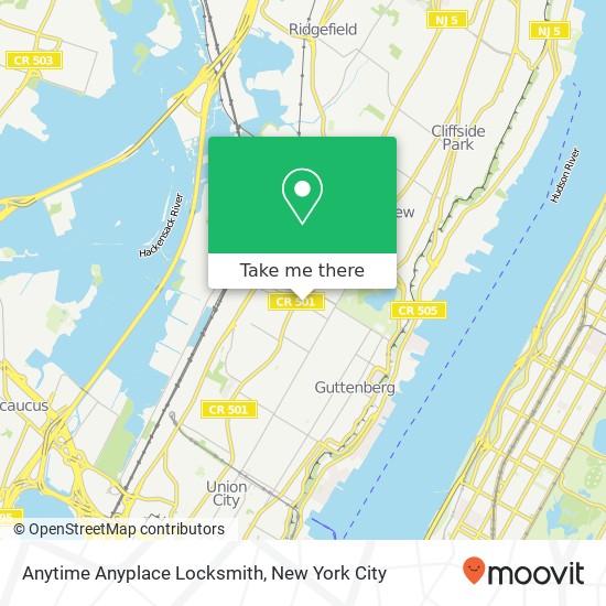 Anytime Anyplace Locksmith map