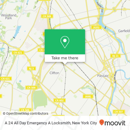 Mapa de A 24 All Day Emergency A Locksmith