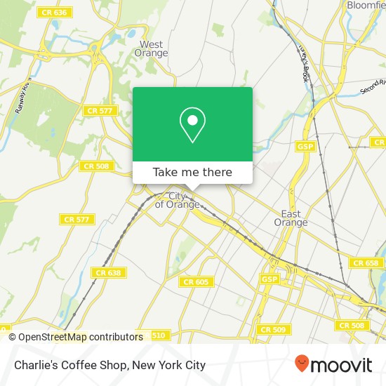 Mapa de Charlie's Coffee Shop