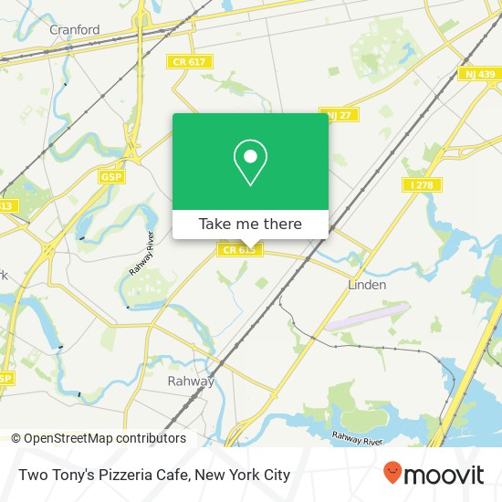 Mapa de Two Tony's Pizzeria Cafe