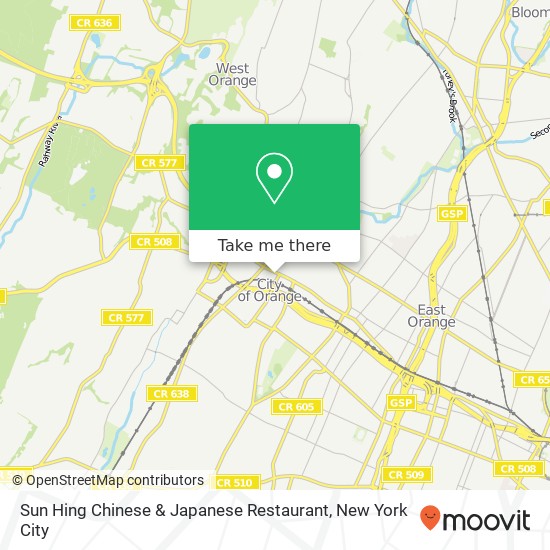 Mapa de Sun Hing Chinese & Japanese Restaurant