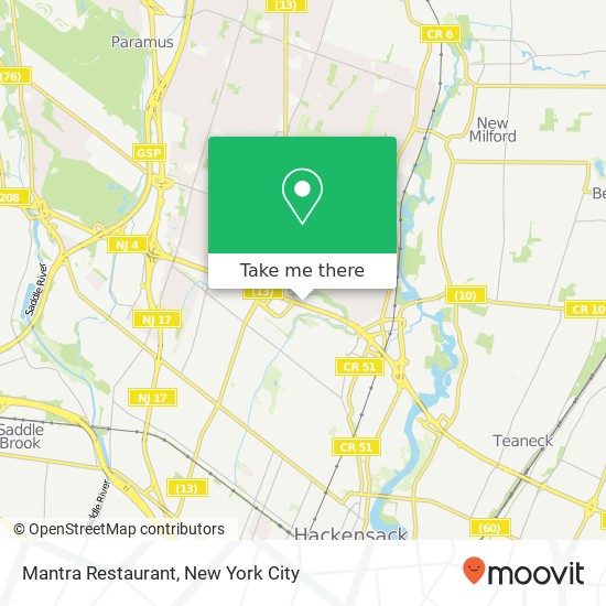 Mantra Restaurant map