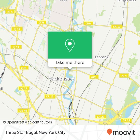 Three Star Bagel map