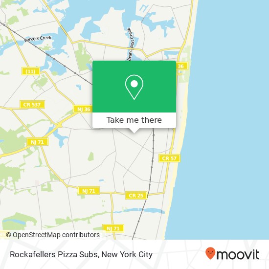 Mapa de Rockafellers Pizza Subs