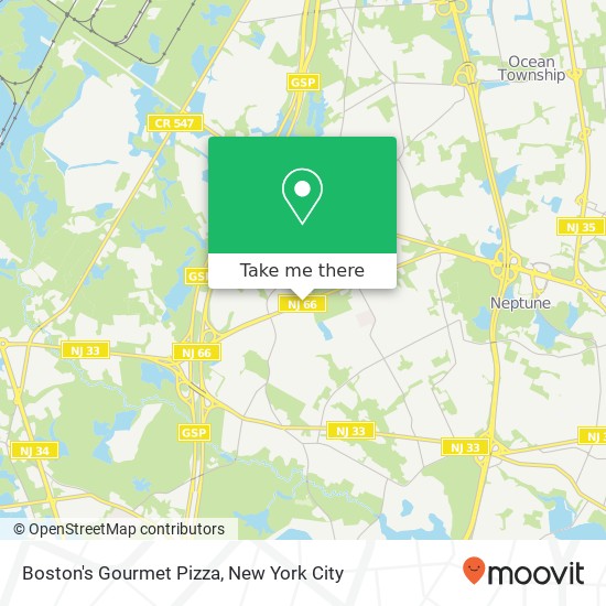 Boston's Gourmet Pizza map