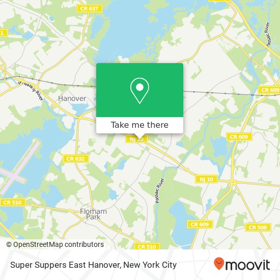 Mapa de Super Suppers East Hanover