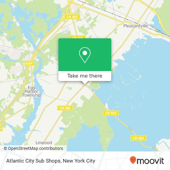 Mapa de Atlantic City Sub Shops