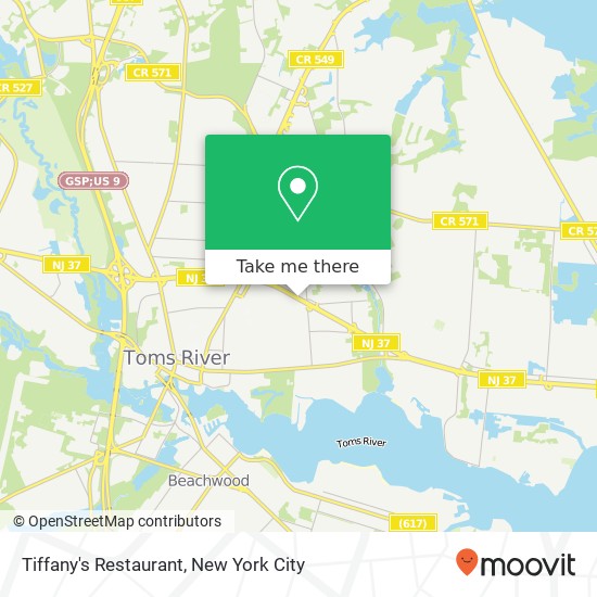 Mapa de Tiffany's Restaurant