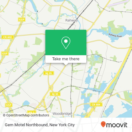 Gem Motel Northbound map