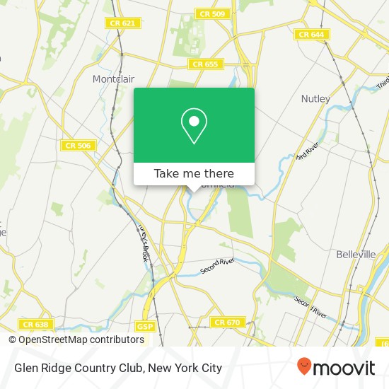 Glen Ridge Country Club map