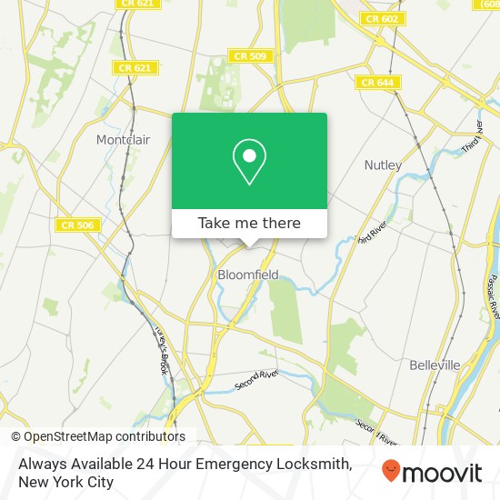 Always Available 24 Hour Emergency Locksmith map