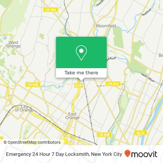 Emergency 24 Hour 7 Day Locksmith map