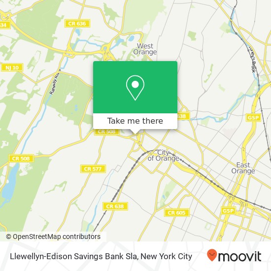 Llewellyn-Edison Savings Bank Sla map