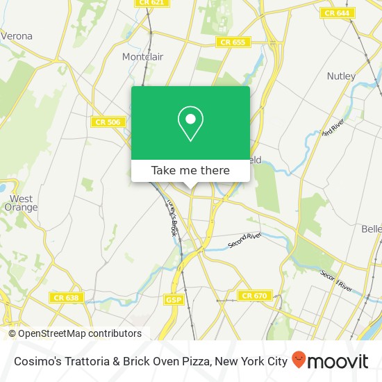 Mapa de Cosimo's Trattoria & Brick Oven Pizza