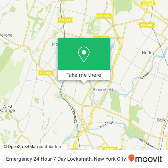 Emergency 24 Hour 7 Day Locksmith map