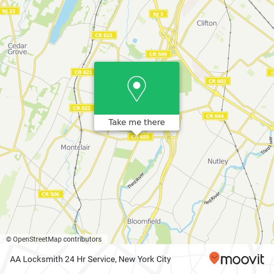 AA Locksmith 24 Hr Service map