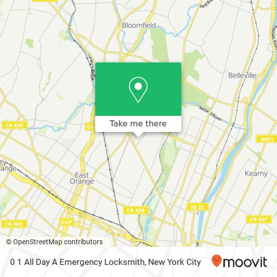 Mapa de 0 1 All Day A Emergency Locksmith