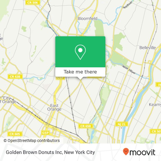 Mapa de Golden Brown Donuts Inc