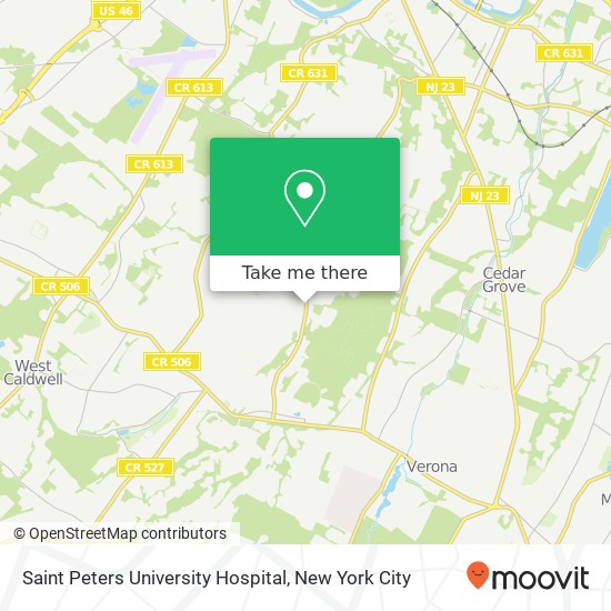 Saint Peters University Hospital map