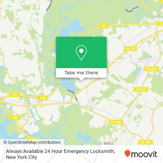 Always Available 24 Hour Emergency Locksmith map