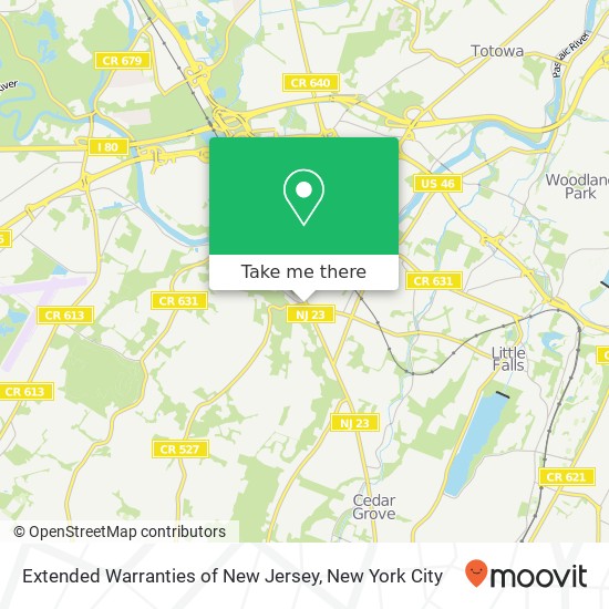 Extended Warranties of New Jersey map