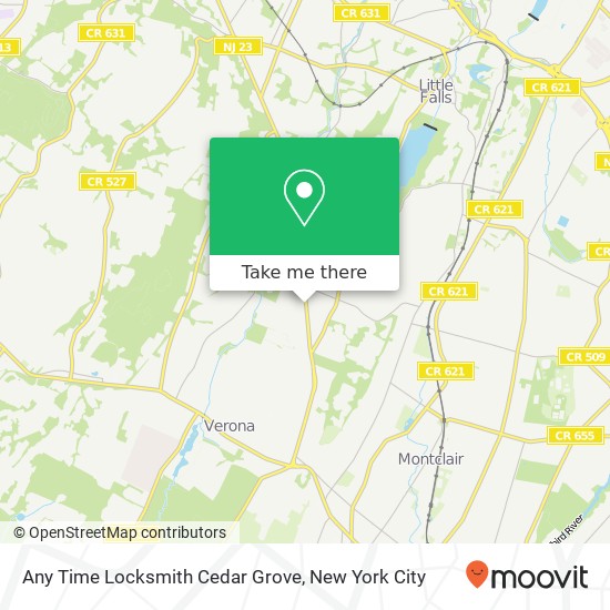 Any Time Locksmith Cedar Grove map