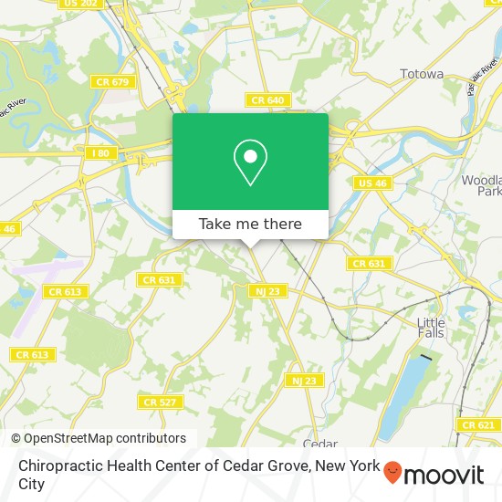 Mapa de Chiropractic Health Center of Cedar Grove