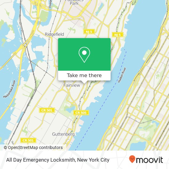 All Day Emergency Locksmith map