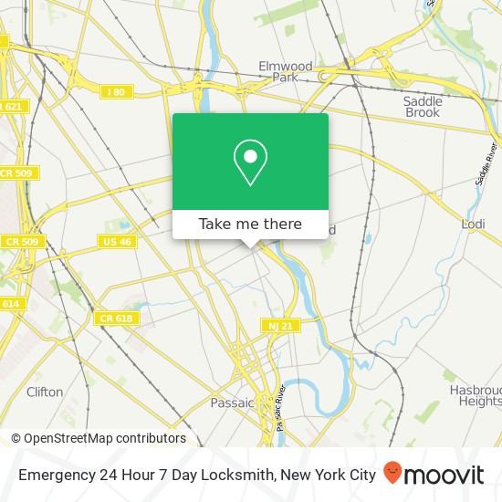 Emergency 24 Hour 7 Day Locksmith map