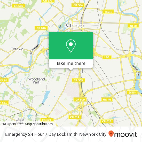 Emergency 24 Hour 7 Day Locksmith map