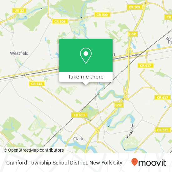 Mapa de Cranford Township School District